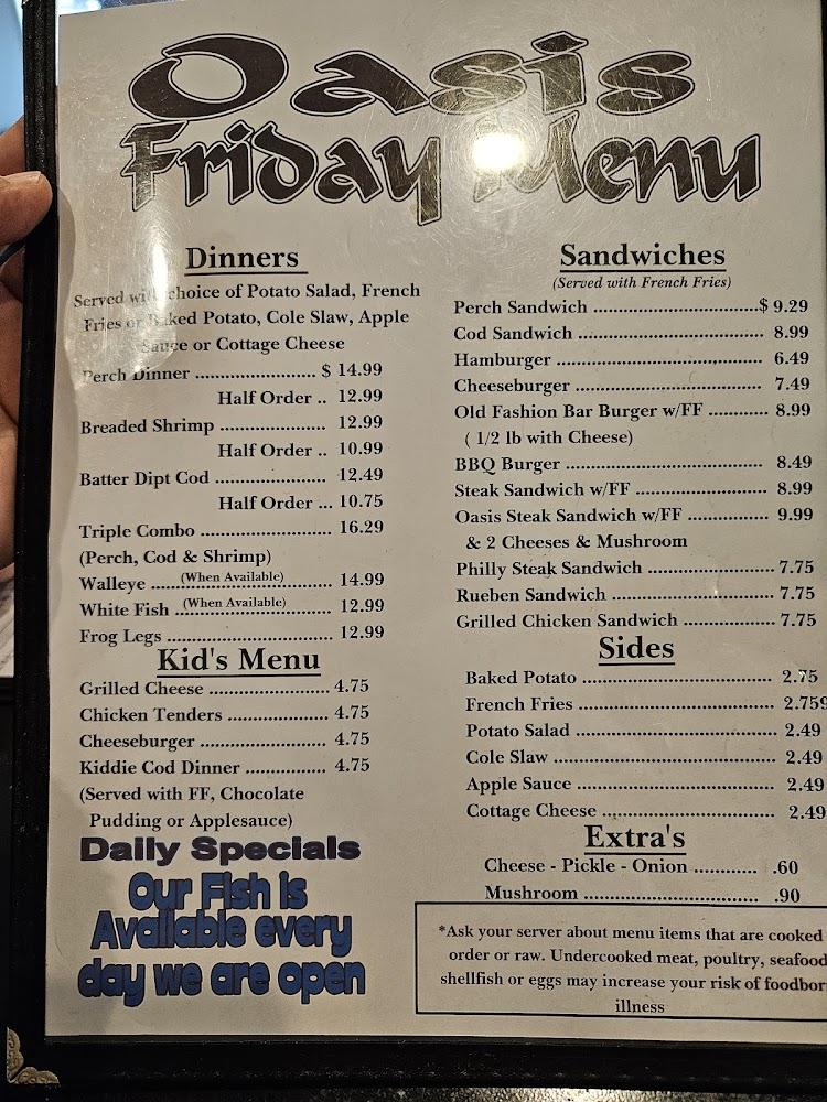 Oasis Restaurant & Lounge Menu image 1